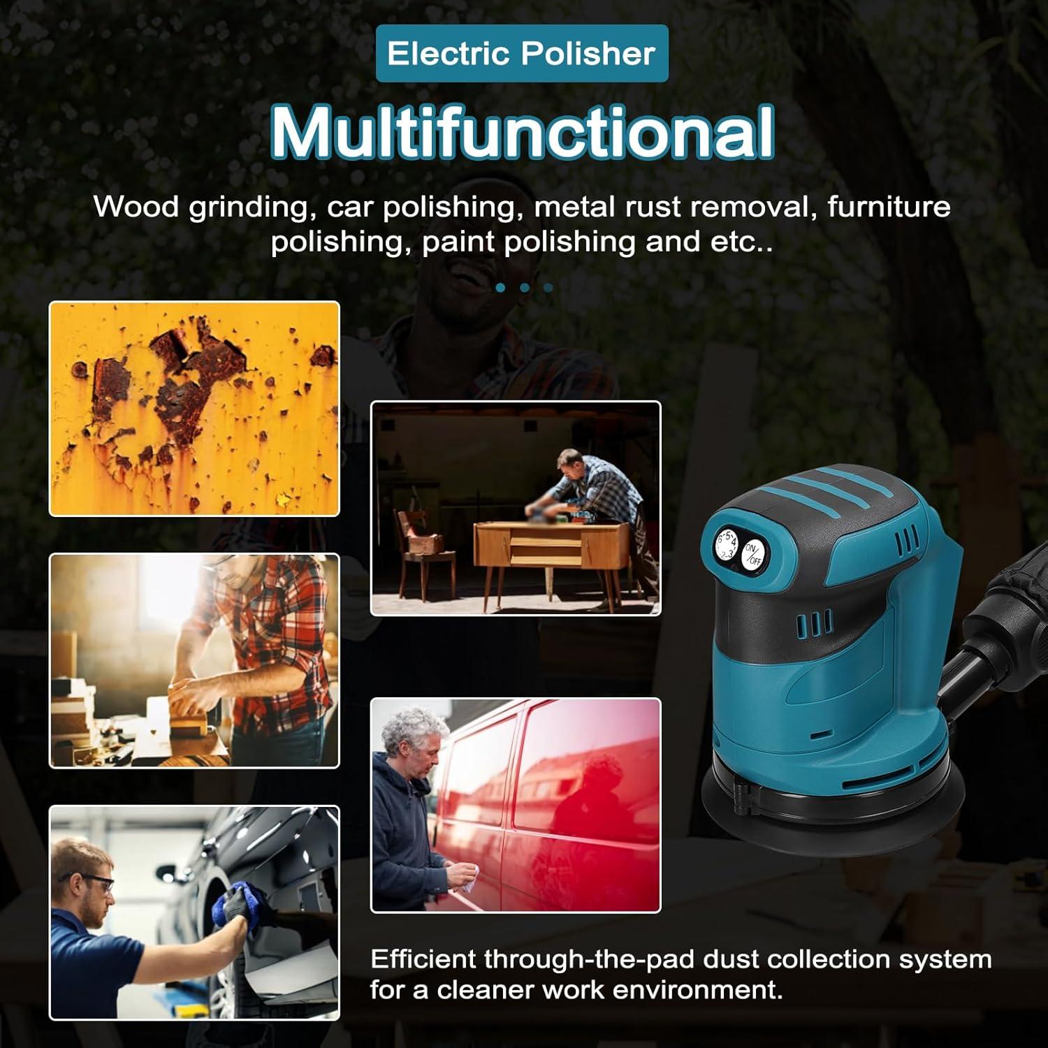 Lijadora Orbital Weytoll 5'' Sin Cable 24000RPM 6 Velocidades