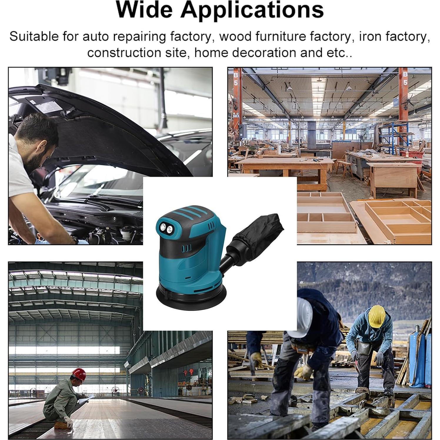 Lijadora Orbital Weytoll 5'' Sin Cable 24000RPM 6 Velocidades