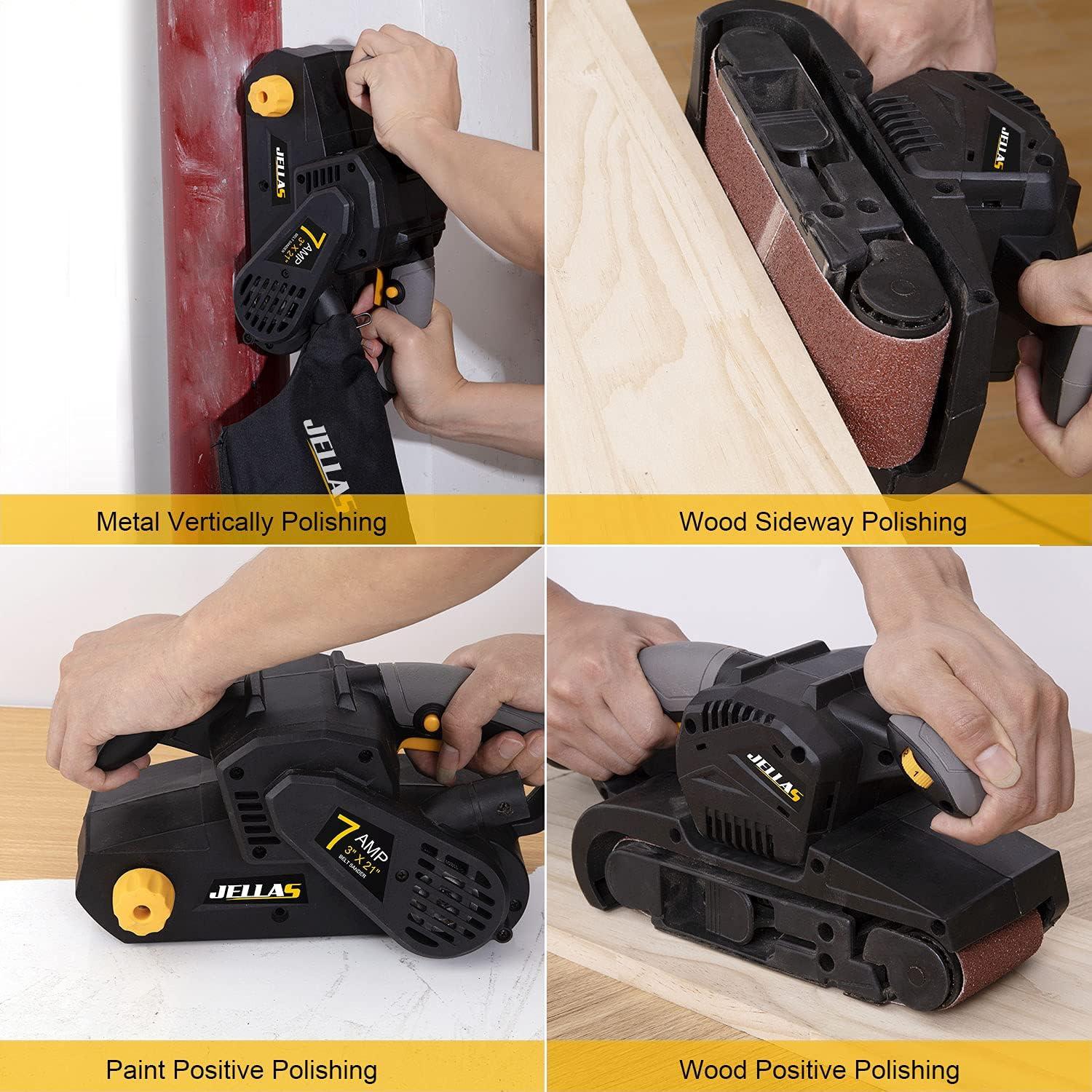 Lijadora de Banda Jellas BS750 7A 3x21" con Control de Velocidad