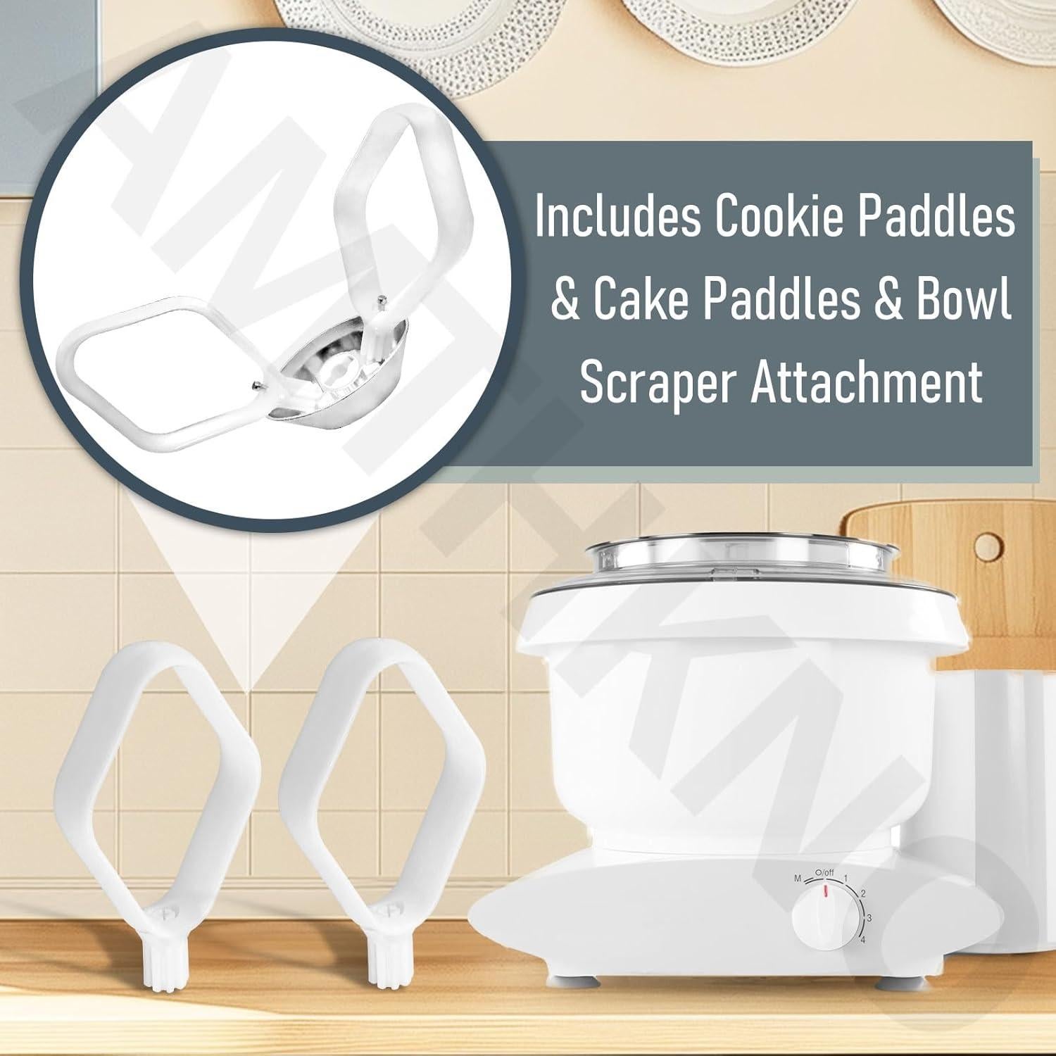 Cookie Paddles & Cake Paddles & Bowl Scraper Attachment Compatible with Bosch Universal & Universal Plus Mixers for Whisks and Cookie Paddles to Scrape the Bowl