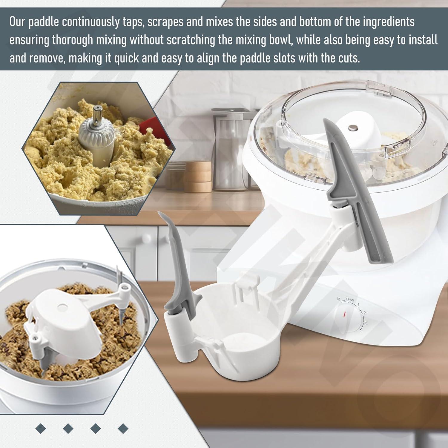 Cookie Paddles & Cake Paddles & Bowl Scraper Attachment Compatible with Bosch Universal & Universal Plus Mixers for Whisks and Cookie Paddles to Scrape the Bowl