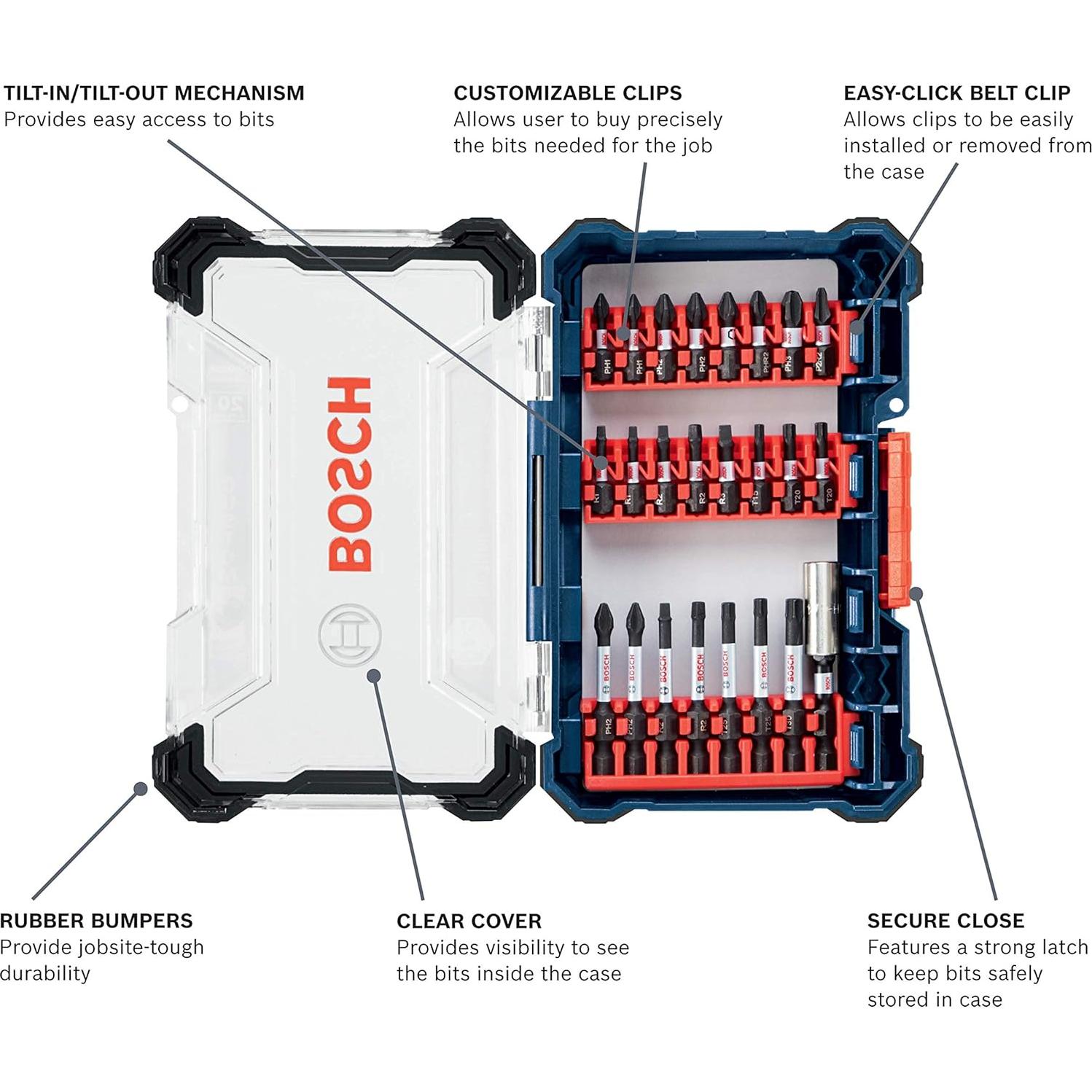 Destornillador eléctrico Bosch 12V Flexiclick + Set 24 piezas