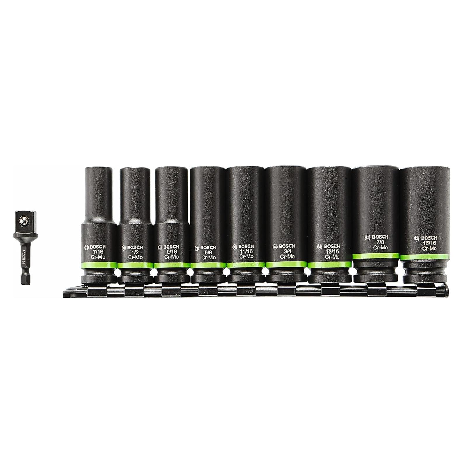 Juego de 10 Enchufes Profundos Bosch ITDSO12V10 1/2"