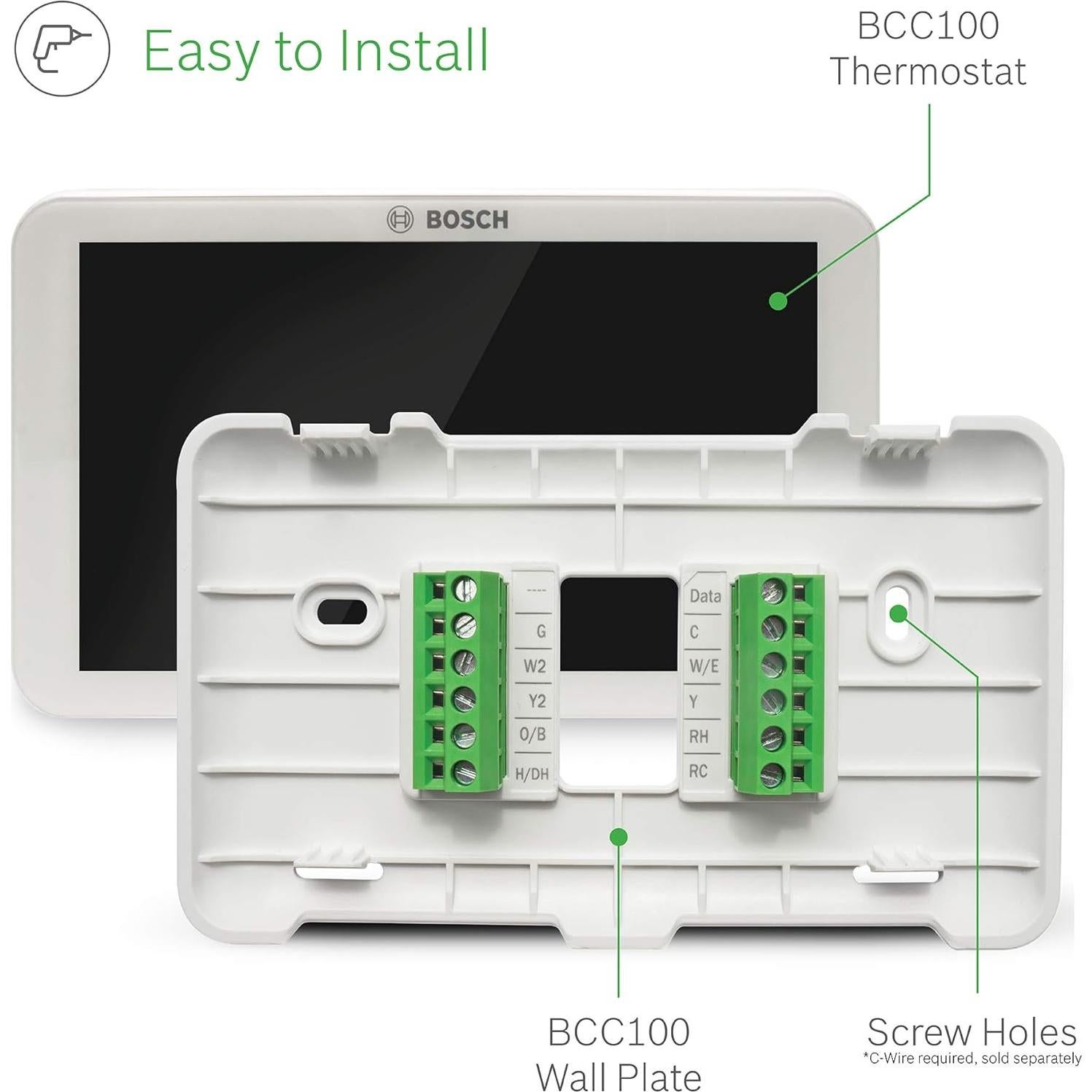 Termostato Inteligente Bosch BCC100 5" Táctil Wi-Fi HVAC