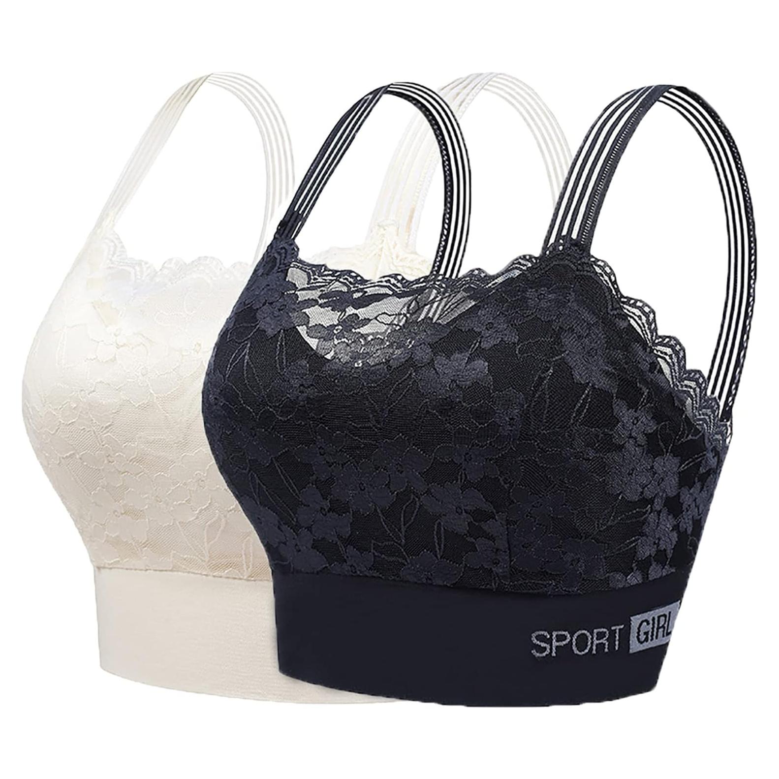 Bralettes de Encaje para Mujeres 2 Pcs Sujetador Deportivo