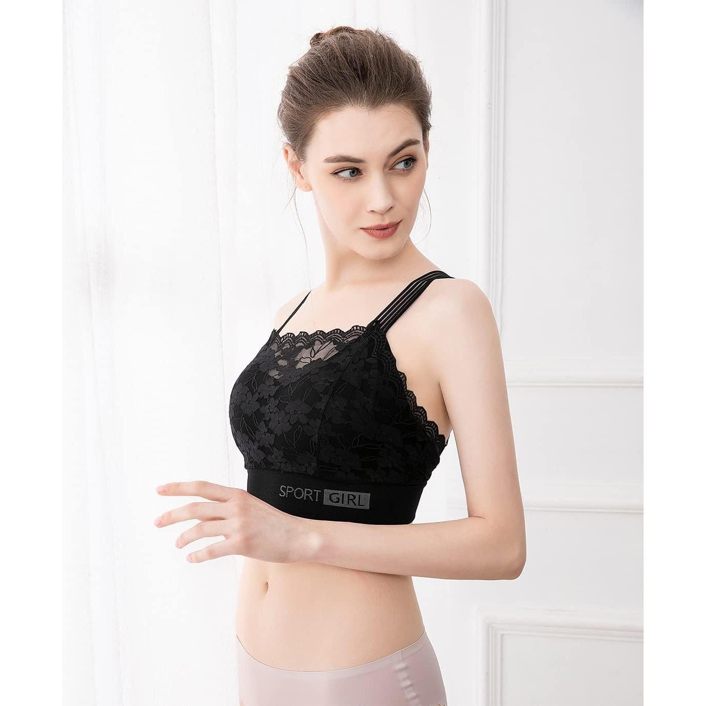 Bralettes de Encaje para Mujeres 2 Pcs Sujetador Deportivo
