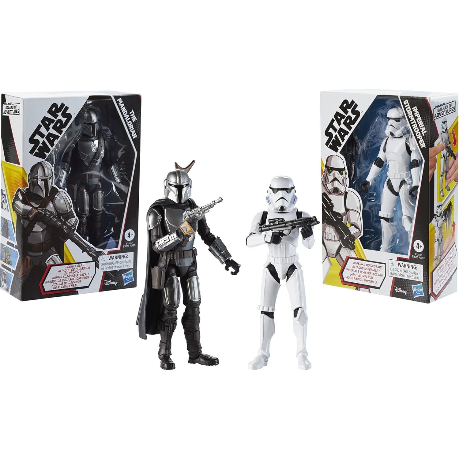 Figuras Star Wars Galaxia de Aventuras 5" Mandaloriano y Stormtrooper