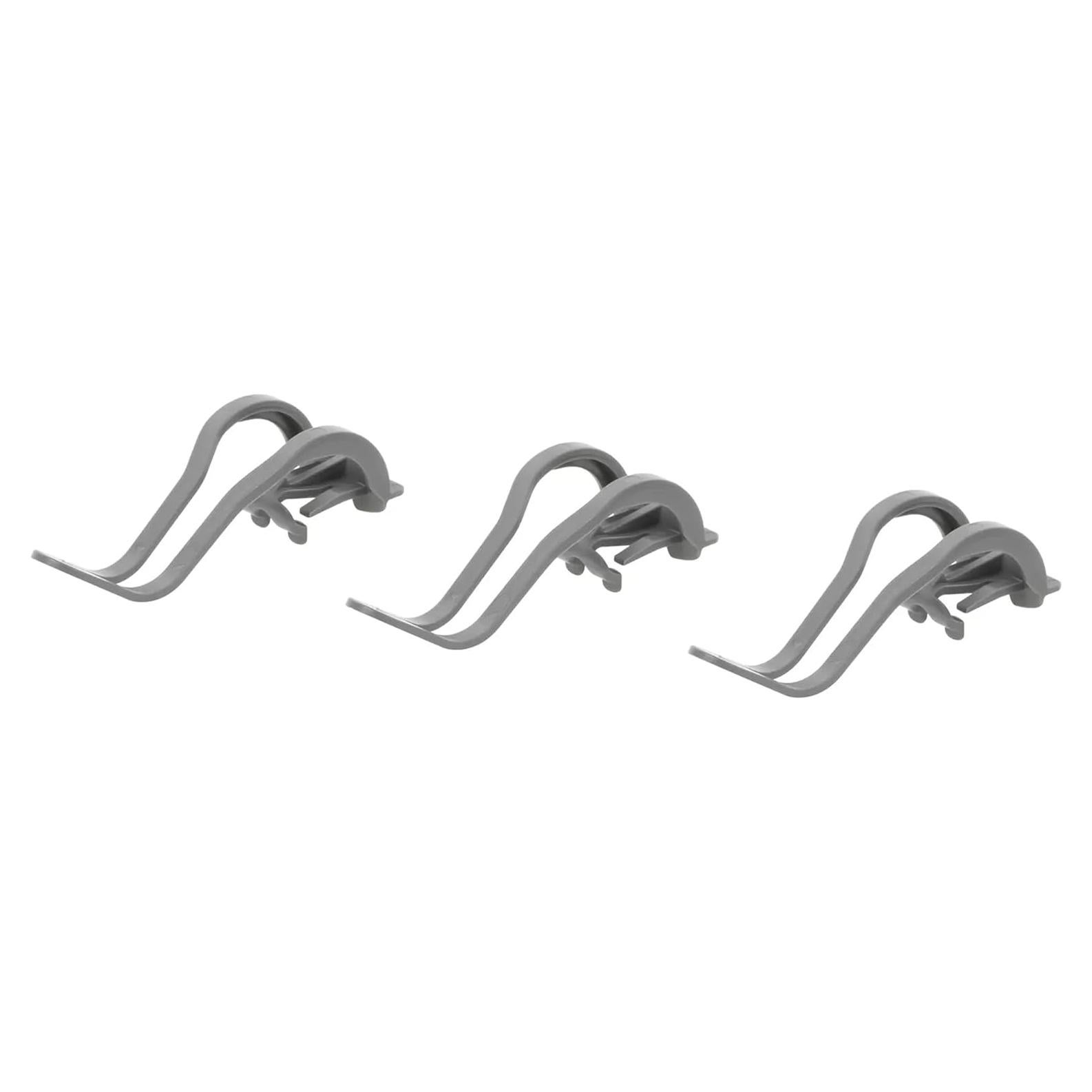 Bosch 10001629 Genuine OEM Dishrack No-Flip Clip 3-Pack (Gray) for Bosch Dishwashers