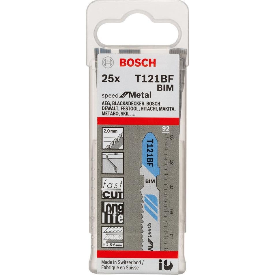 Hoja de Sierra de Calar Bosch T 121 BF 25 pcs Metal