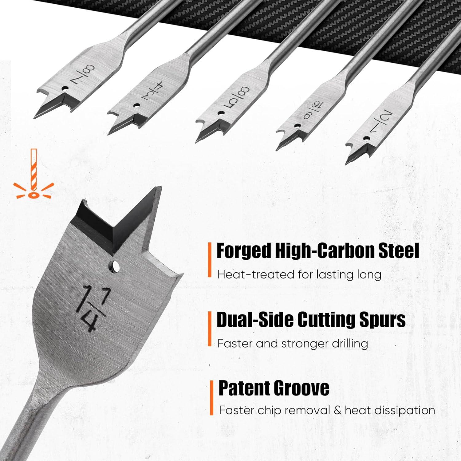 Juego de Brocas de Pala 14 Piezas PINOZE con Extensión 15.24 cm