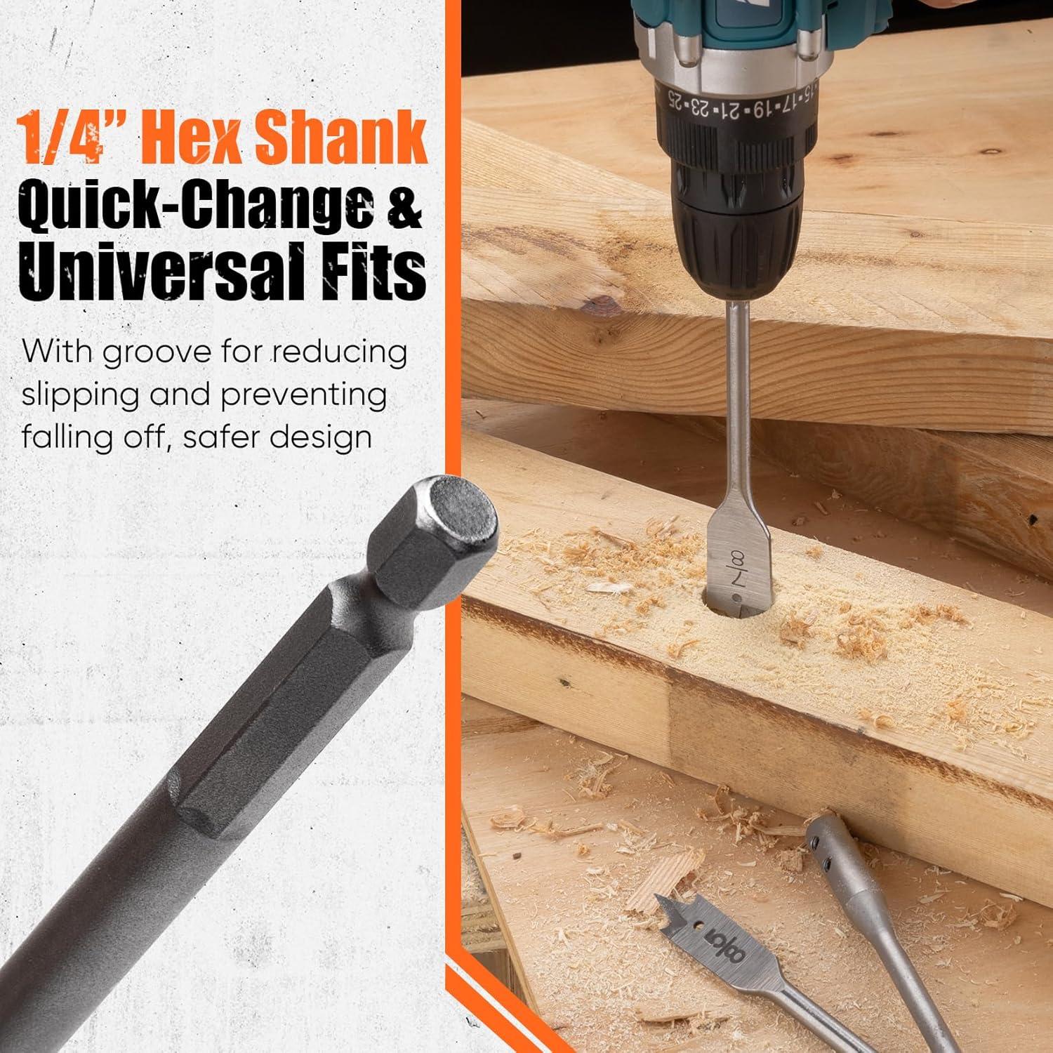 Juego de Brocas de Pala 14 Piezas PINOZE con Extensión 15.24 cm