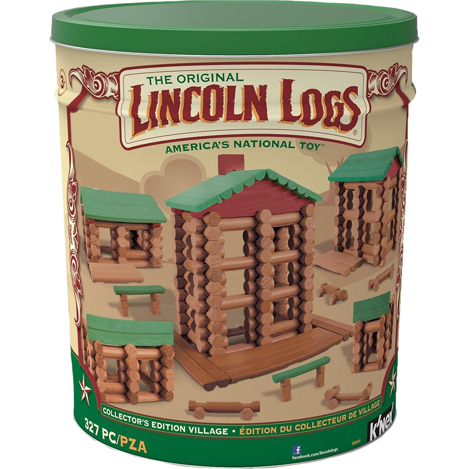 Lincoln Logs K'NEX Pueblo 327 Piezas Juguete de Madera