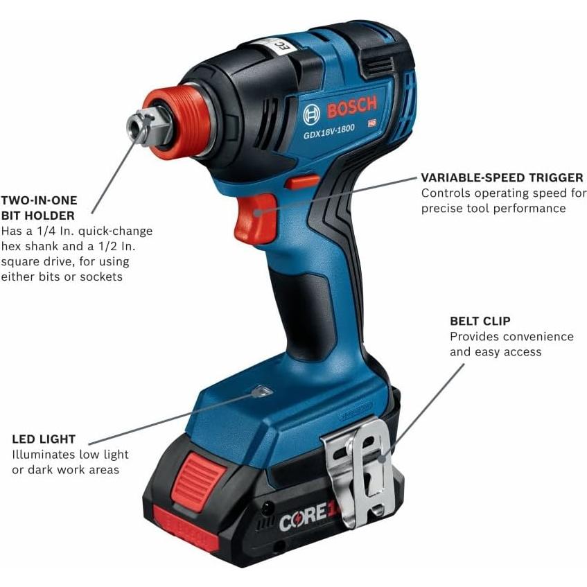 Kit de 5 Herramientas Bosch GXL18V-501B25 18V con Baterías