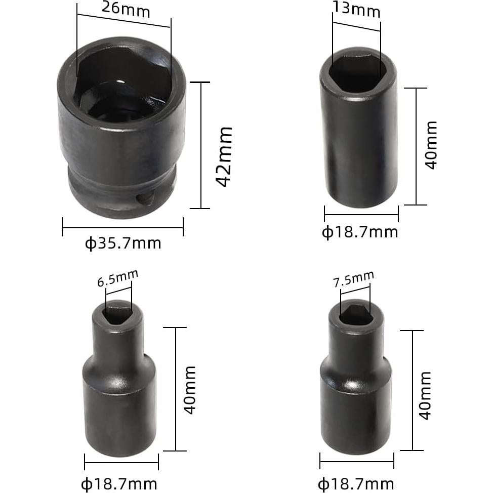 Socket de Bomba de Inyección Diésel DPTOOL 5 Piezas 6.5-26mm