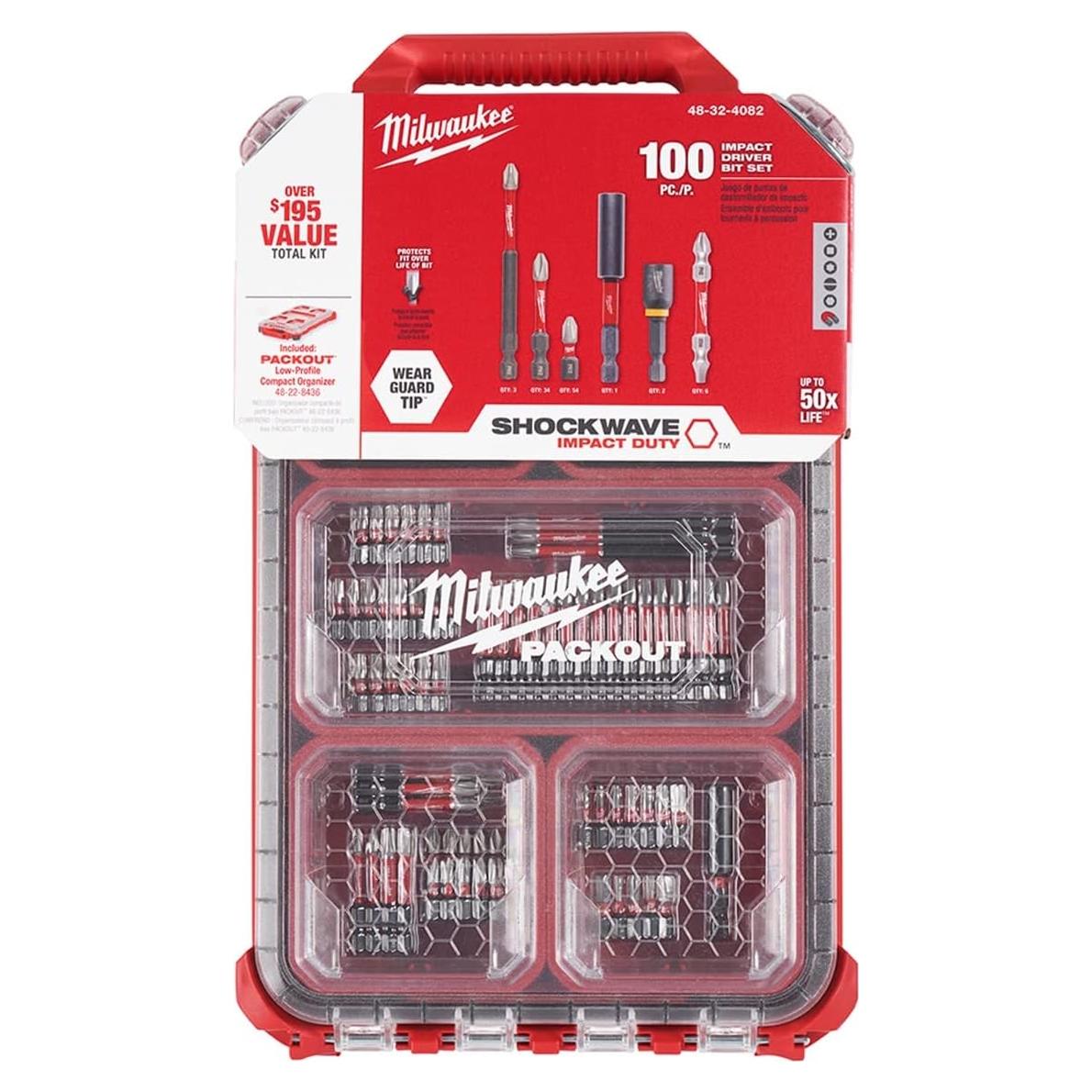 Conjunto de Puntas para Destornillador Milwaukee 100 Piezas