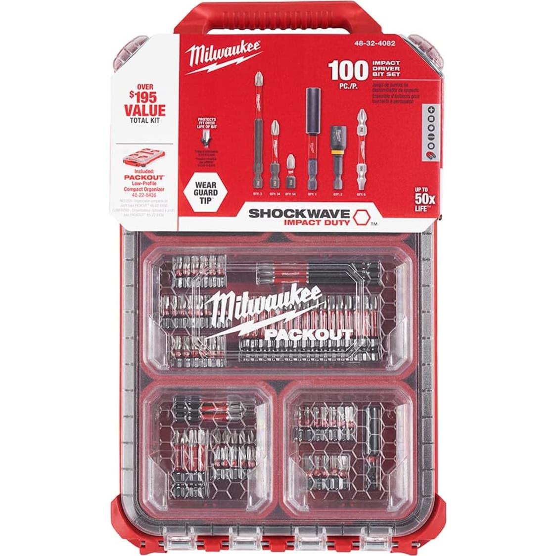 Conjunto de Puntas para Destornillador Milwaukee 100 Piezas