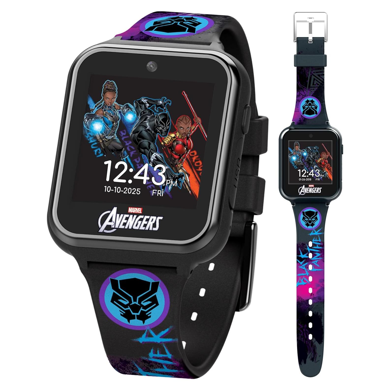Reloj Inteligente para Niños Marvel Pantera Negra - Cámara, Juegos