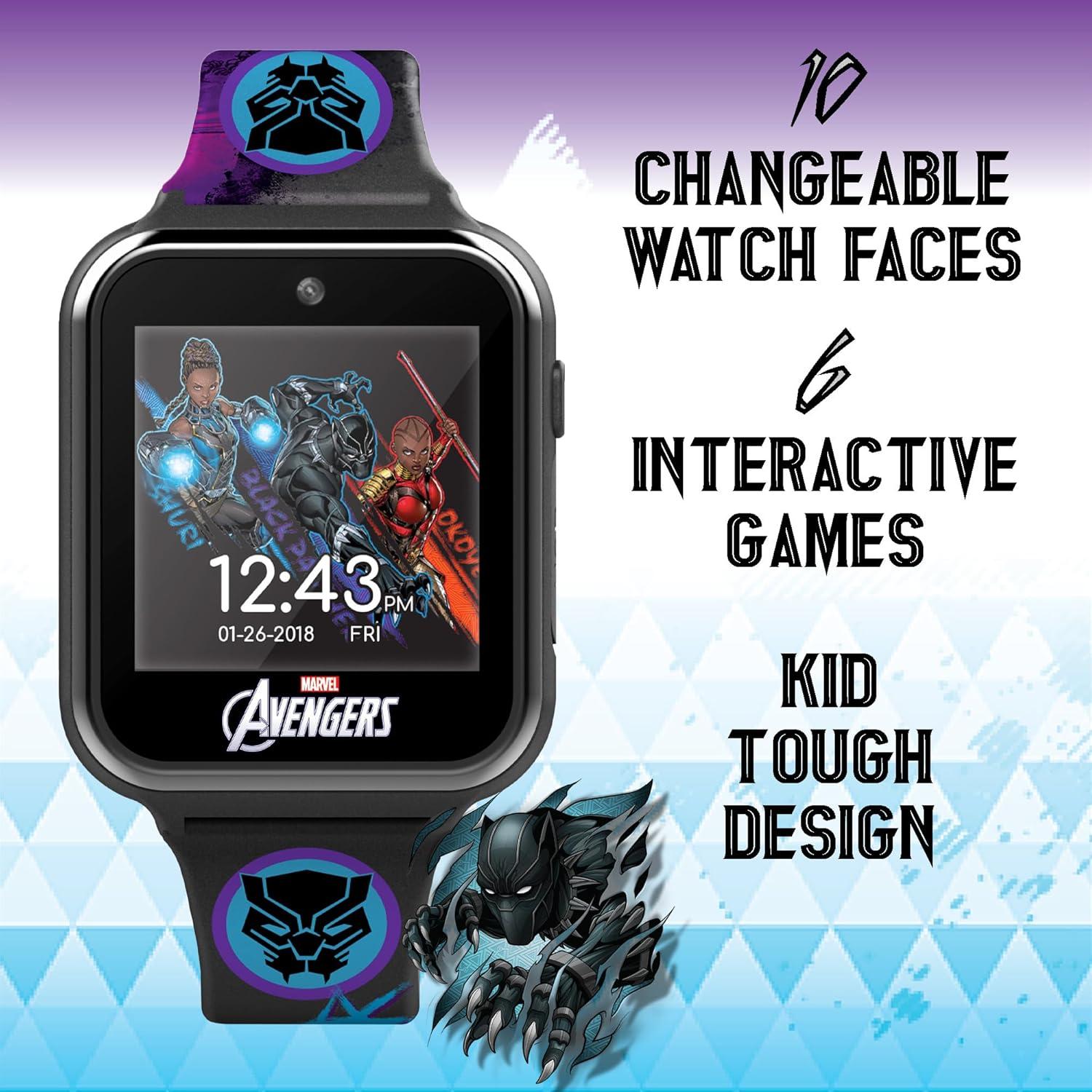 Reloj Inteligente para Niños Marvel Pantera Negra - Cámara, Juegos