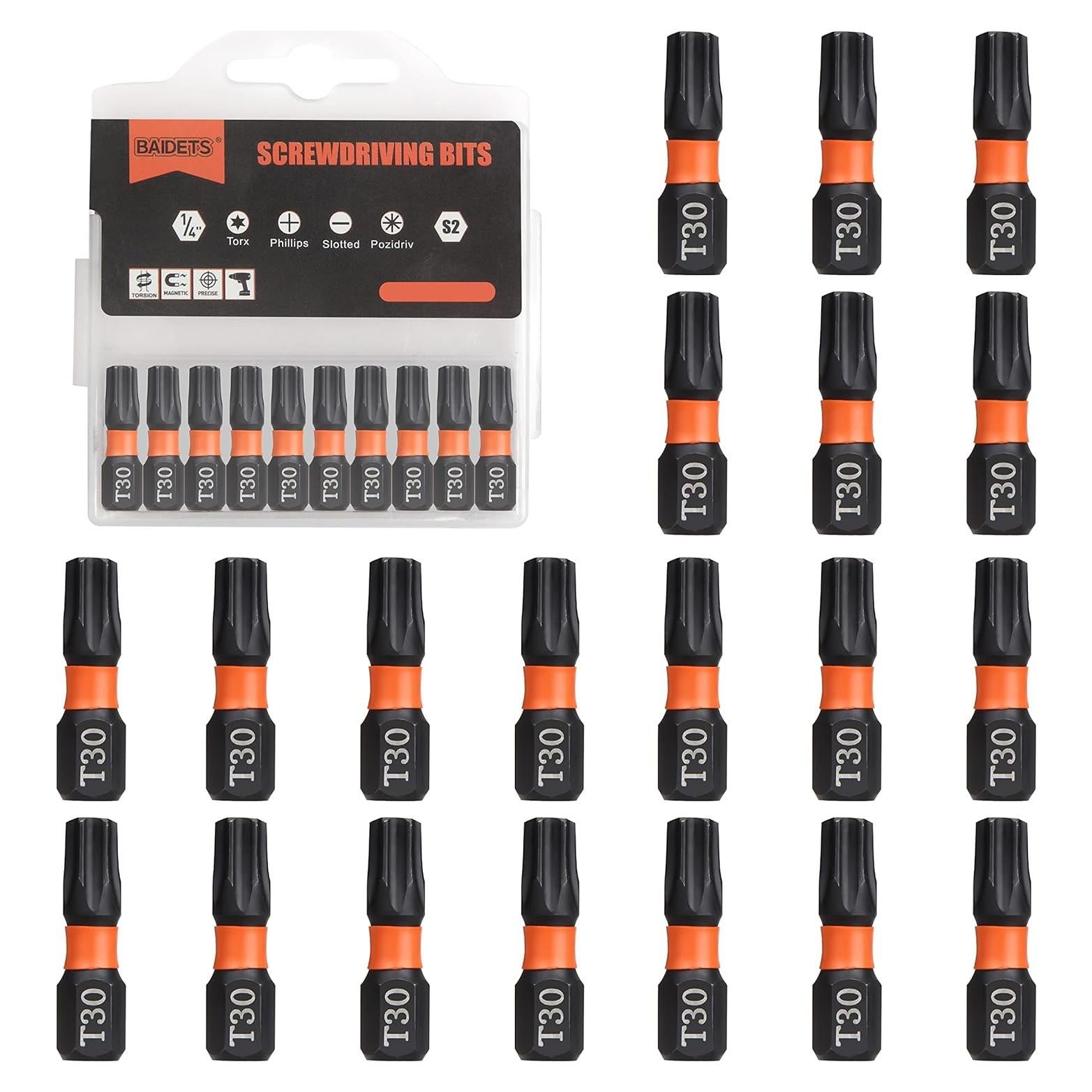 Conjunto de Puntas Pro T30 - 20 Pcs Torx 25mm con Caja