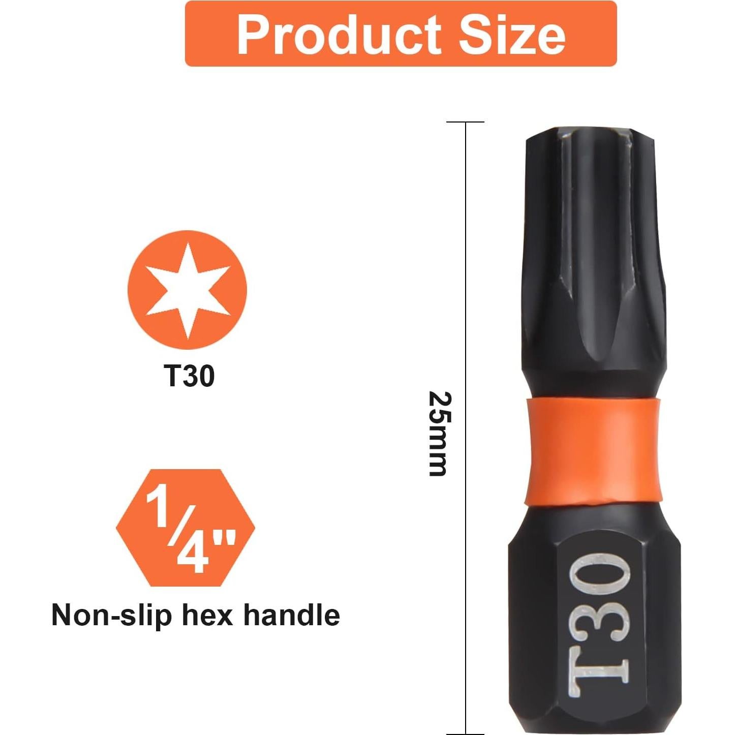 Conjunto de Puntas Pro T30 - 20 Pcs Torx 25mm con Caja