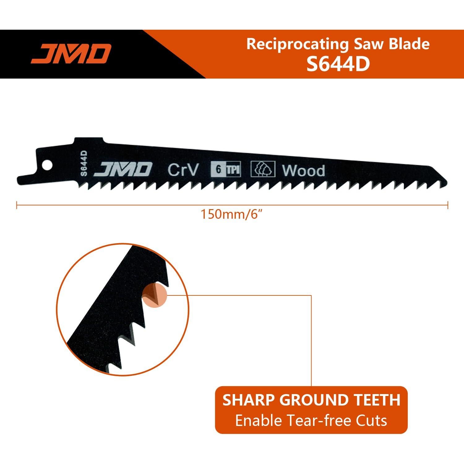 Cuchillas de Sierra Recíproca JMD S644D para Madera 10 Pzas