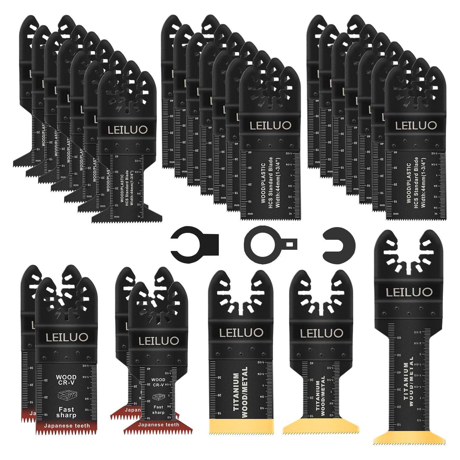 Kit de 32 Cuchillas Oscilantes LEILUO para Madera y Yeso