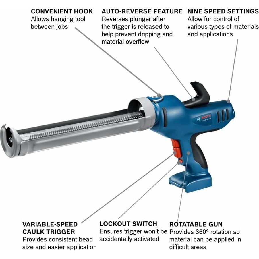Pistola de Calafateo Bosch GCG18V-29 18V 29oz Sin Cable