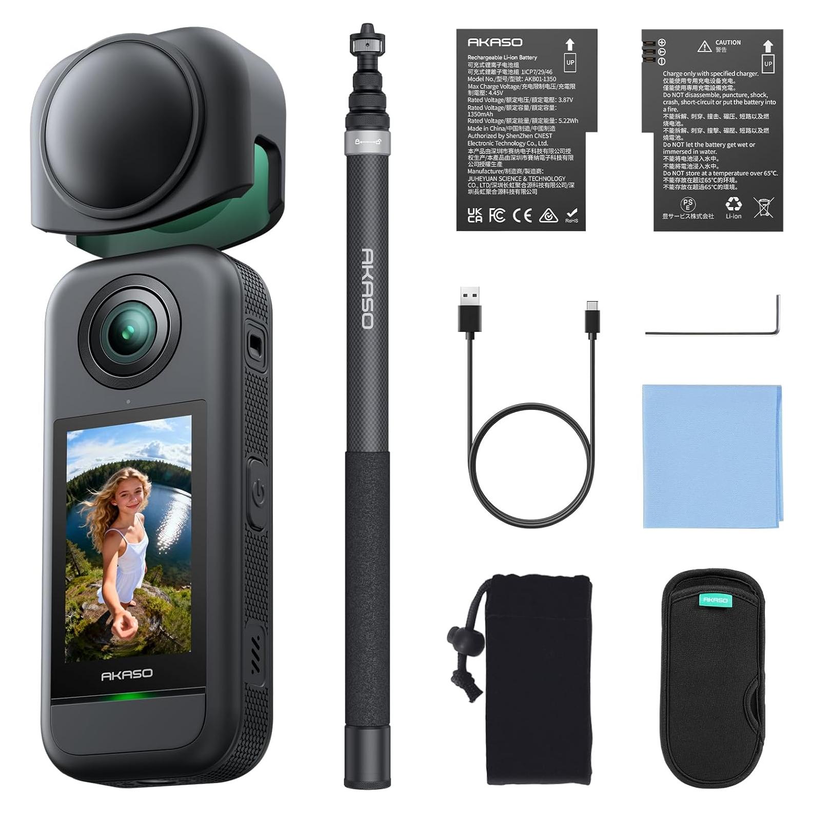 Cámara de Acción AKASO 360 - Video 5.7K 360° y Fotos 72MP