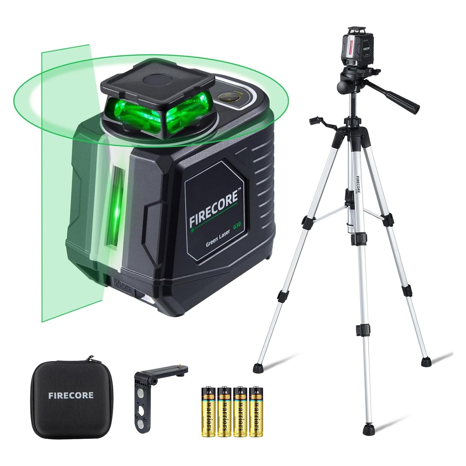 Nivel láser Firecore G30 con trípode y línea verde 360°