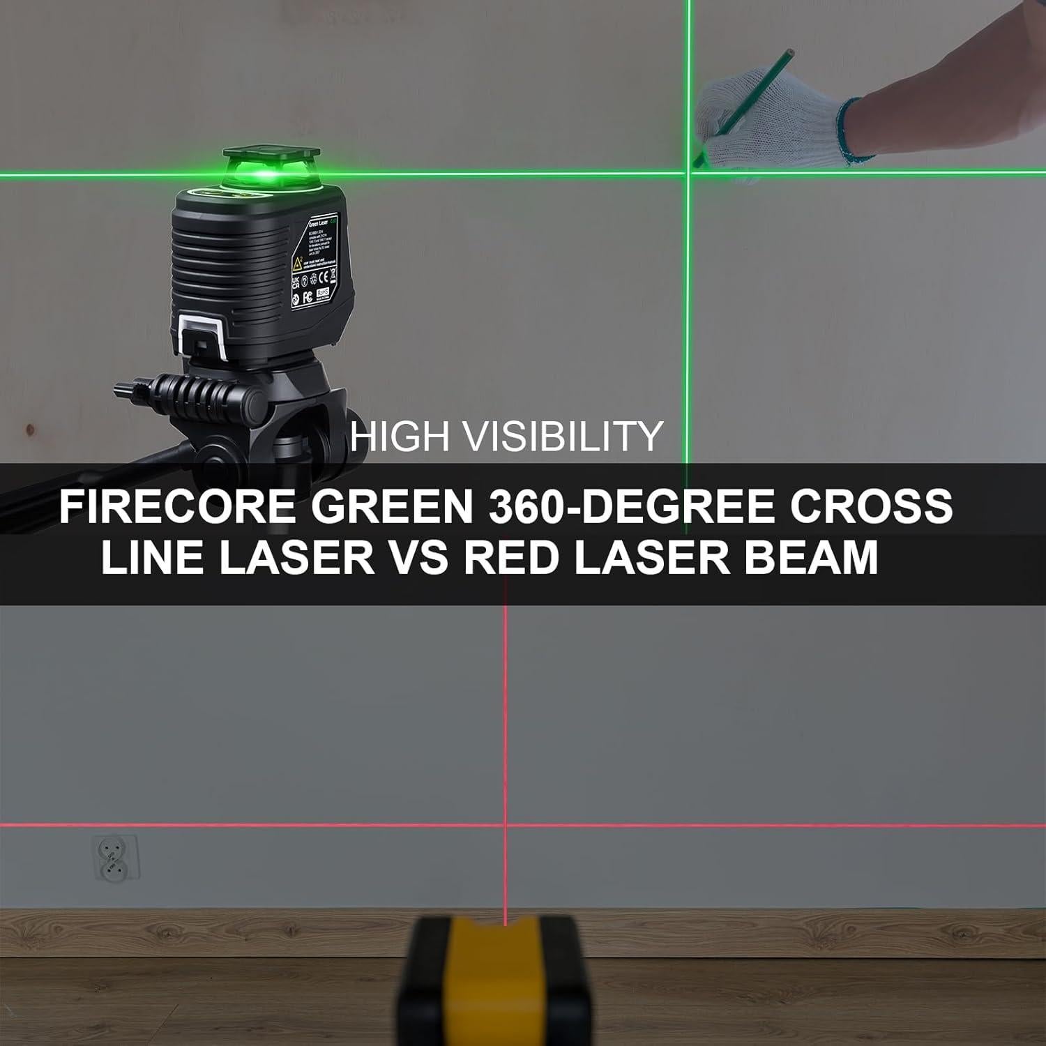 Nivel láser Firecore G30 con trípode y línea verde 360°