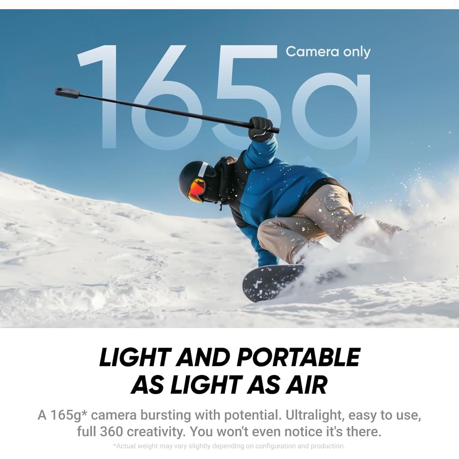 Cámara de acción 8K 360 Insta360 X4 Air - Ligera 165g