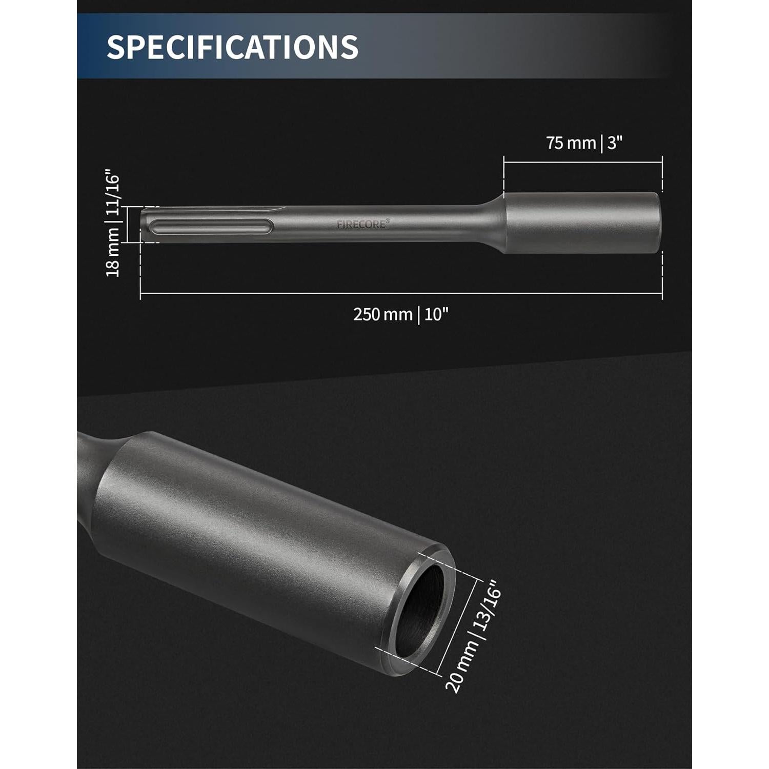 Conductor de Varilla de Tierra Firecore SDS Max 250mm 20mm