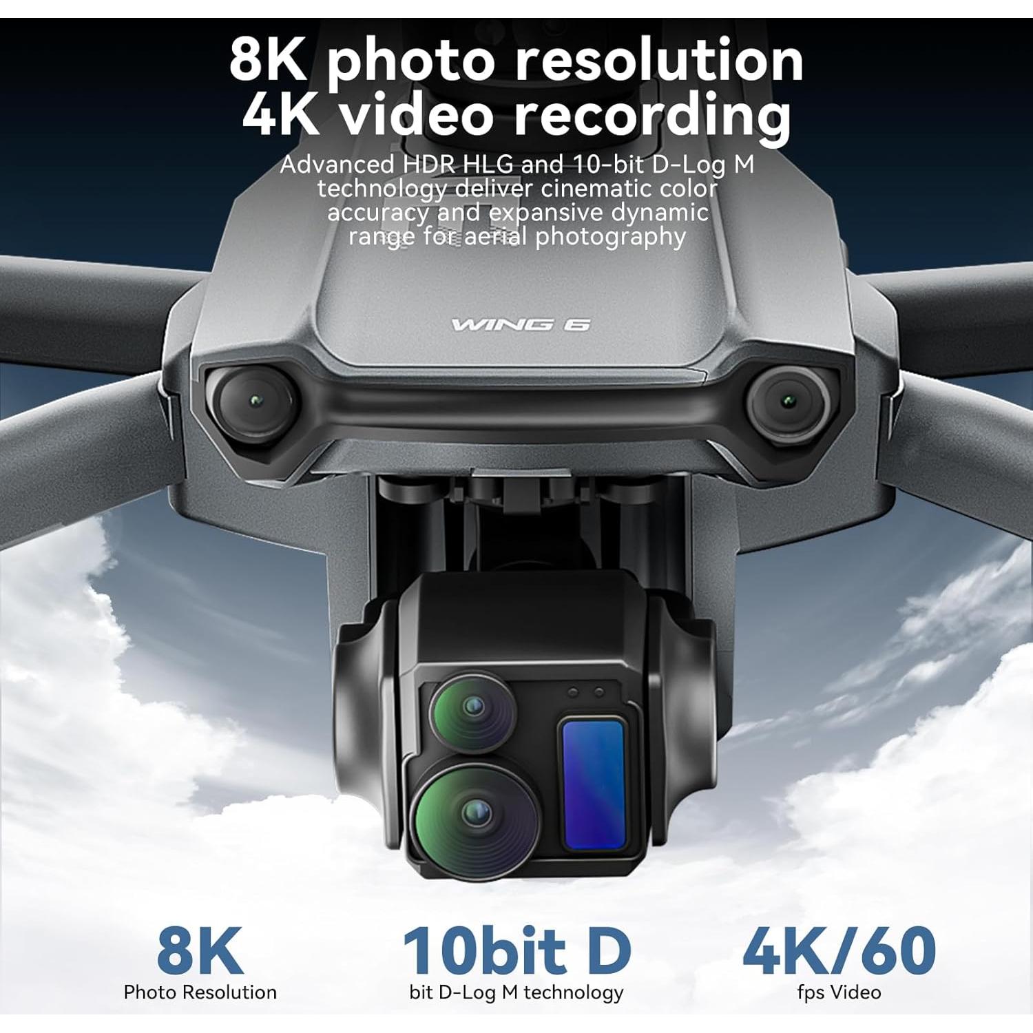 Dron Profesional TODAMU 8K con Gimbal 3 Ejes y GPS