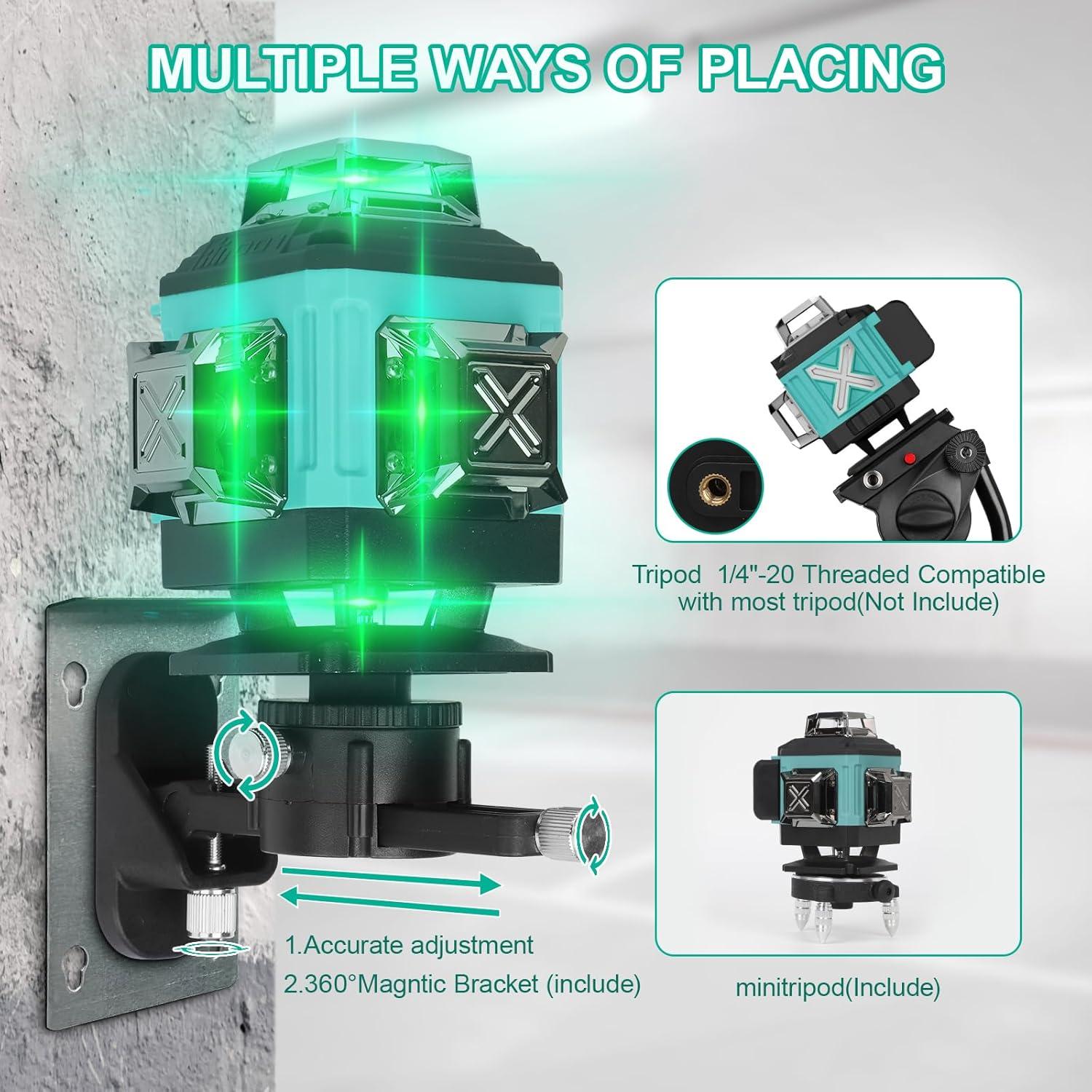 Nivel láser 4D ENRIPRT 16 líneas 360° con control remoto