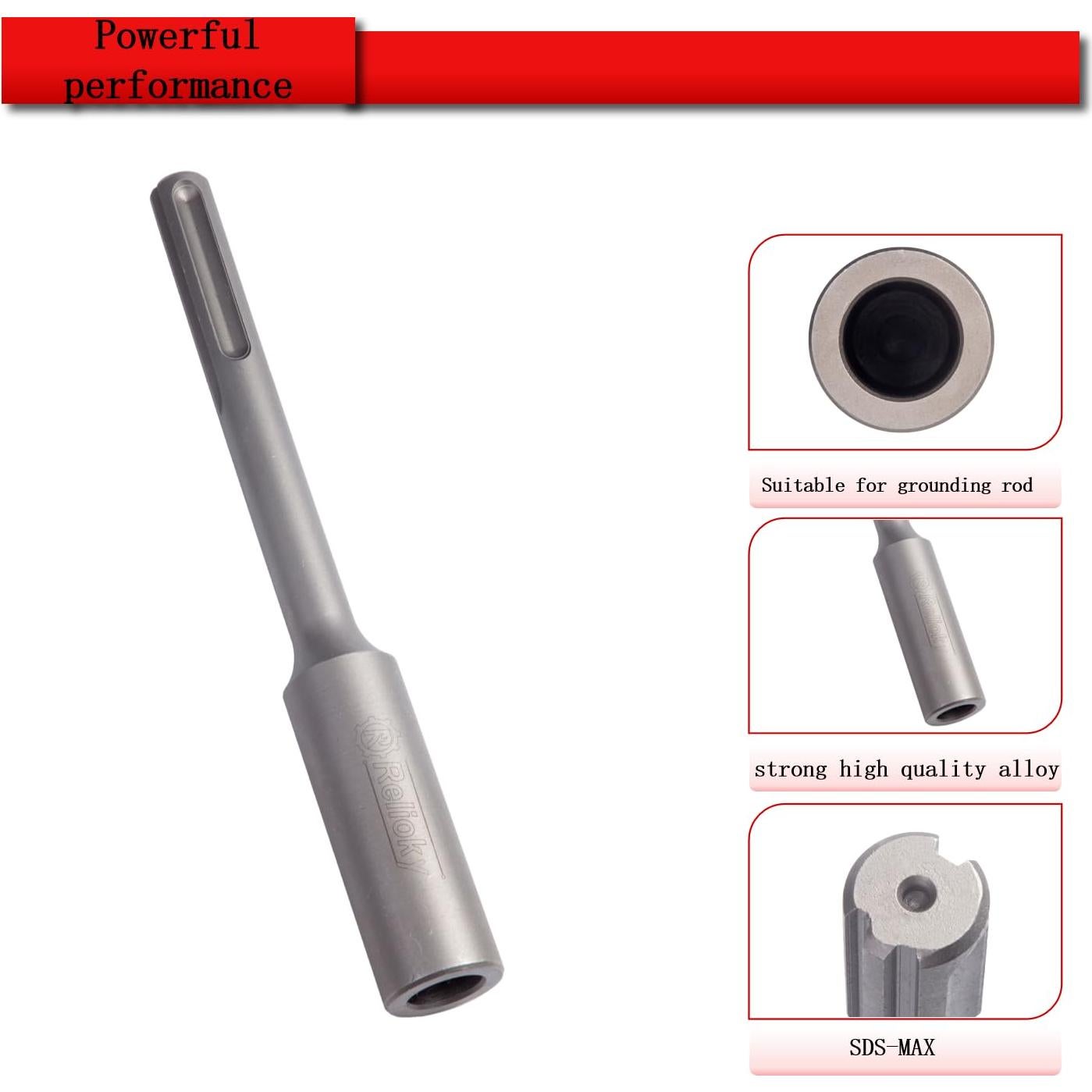 Controlador de Varilla de Tierra Relioky SDS Max 250mm