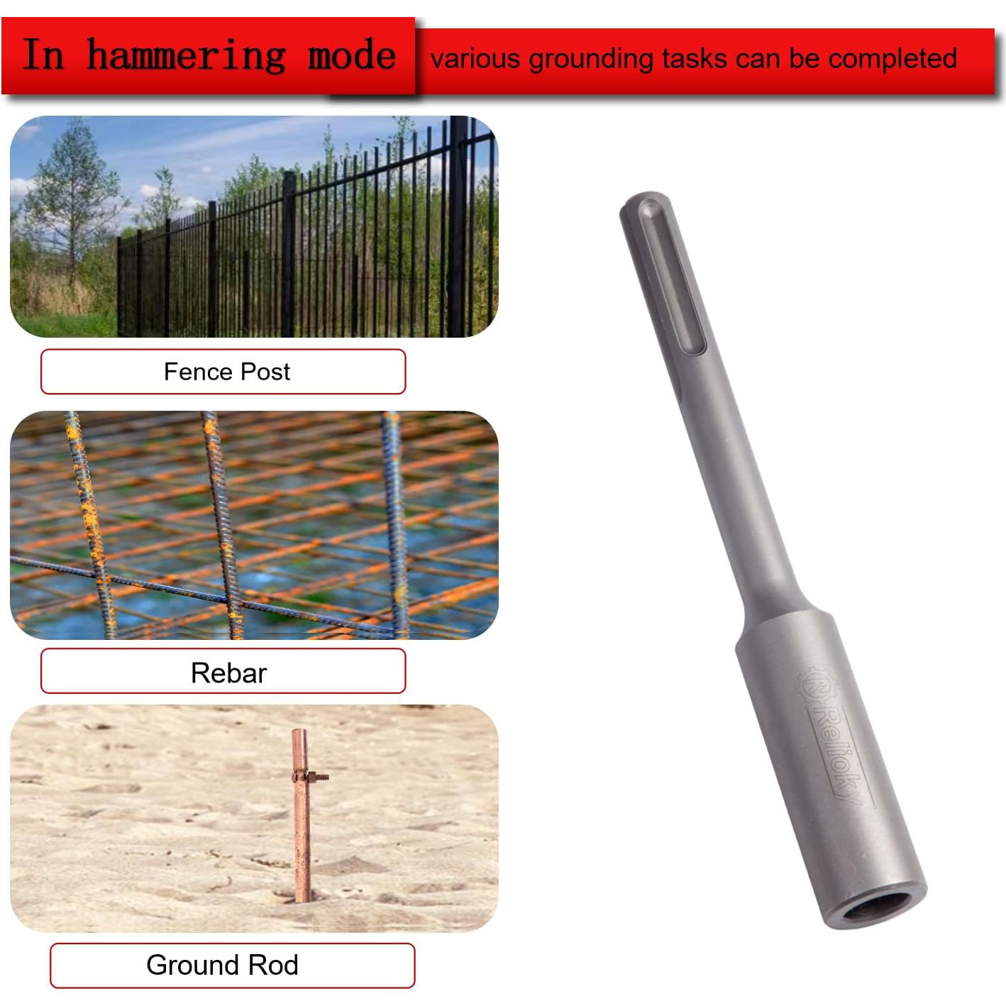 Controlador de Varilla de Tierra Relioky SDS Max 250mm