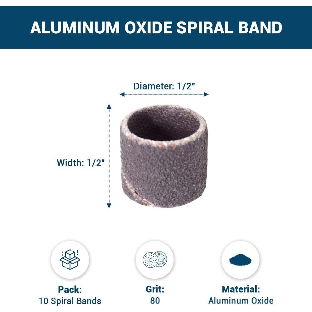 Bandas de Lijado Benchmark Abrasives 1.27cm 80 Grano - Paquete de 10