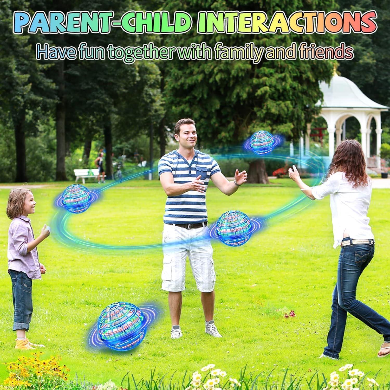 Bola Voladora Mini Drone Junywell Azul con Luces LED