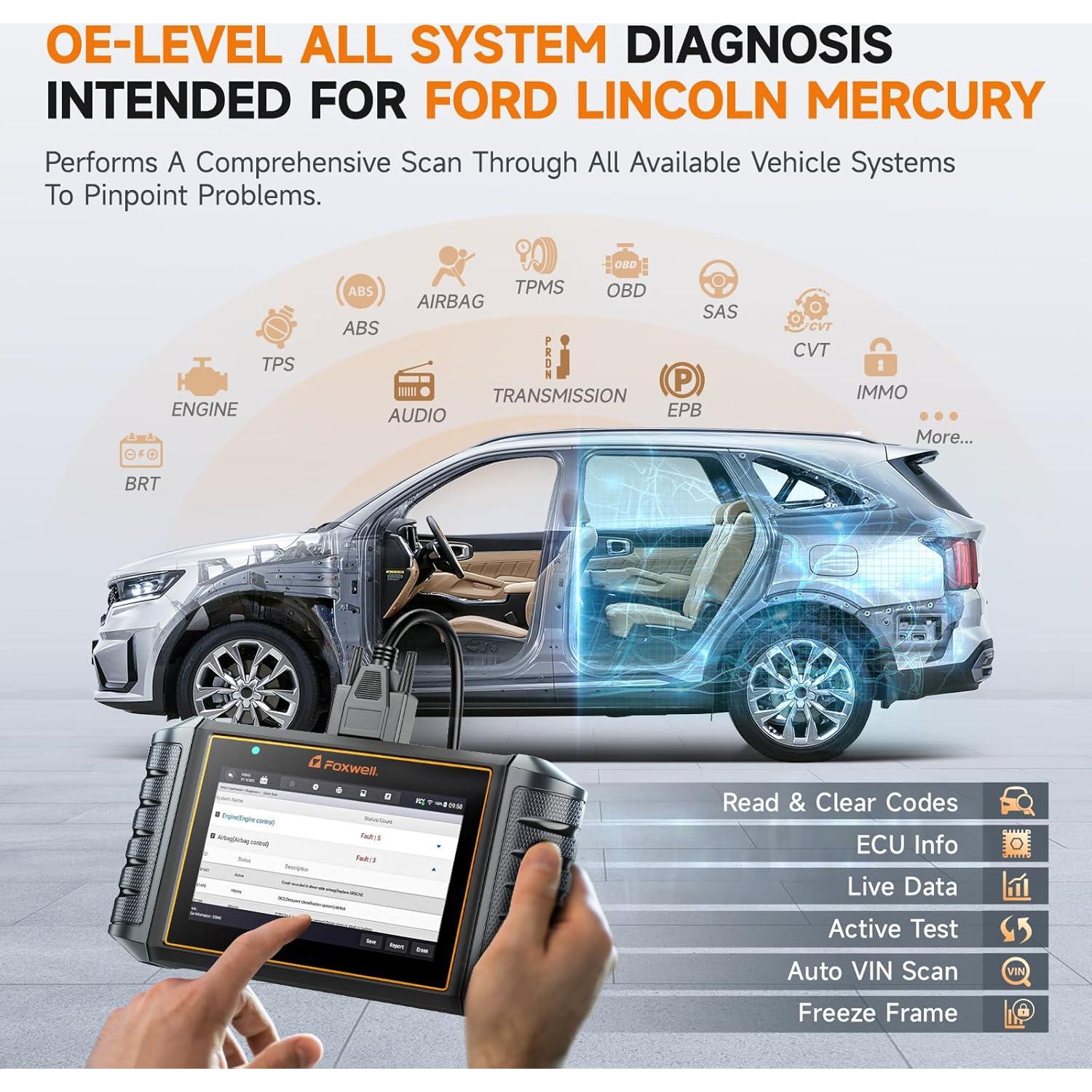 Escáner FOXWELL NT710 Diagnóstico Completo para Ford, Lincoln, Mercury