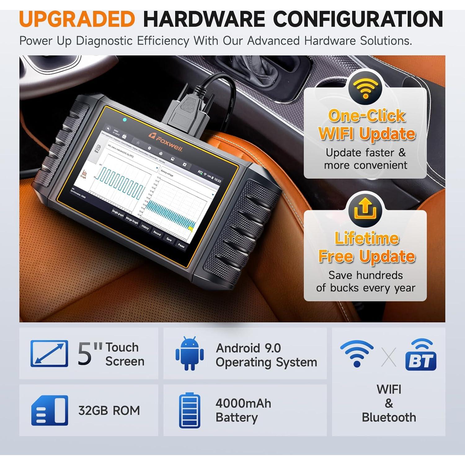 Escáner FOXWELL NT710 Diagnóstico Completo para Ford, Lincoln, Mercury