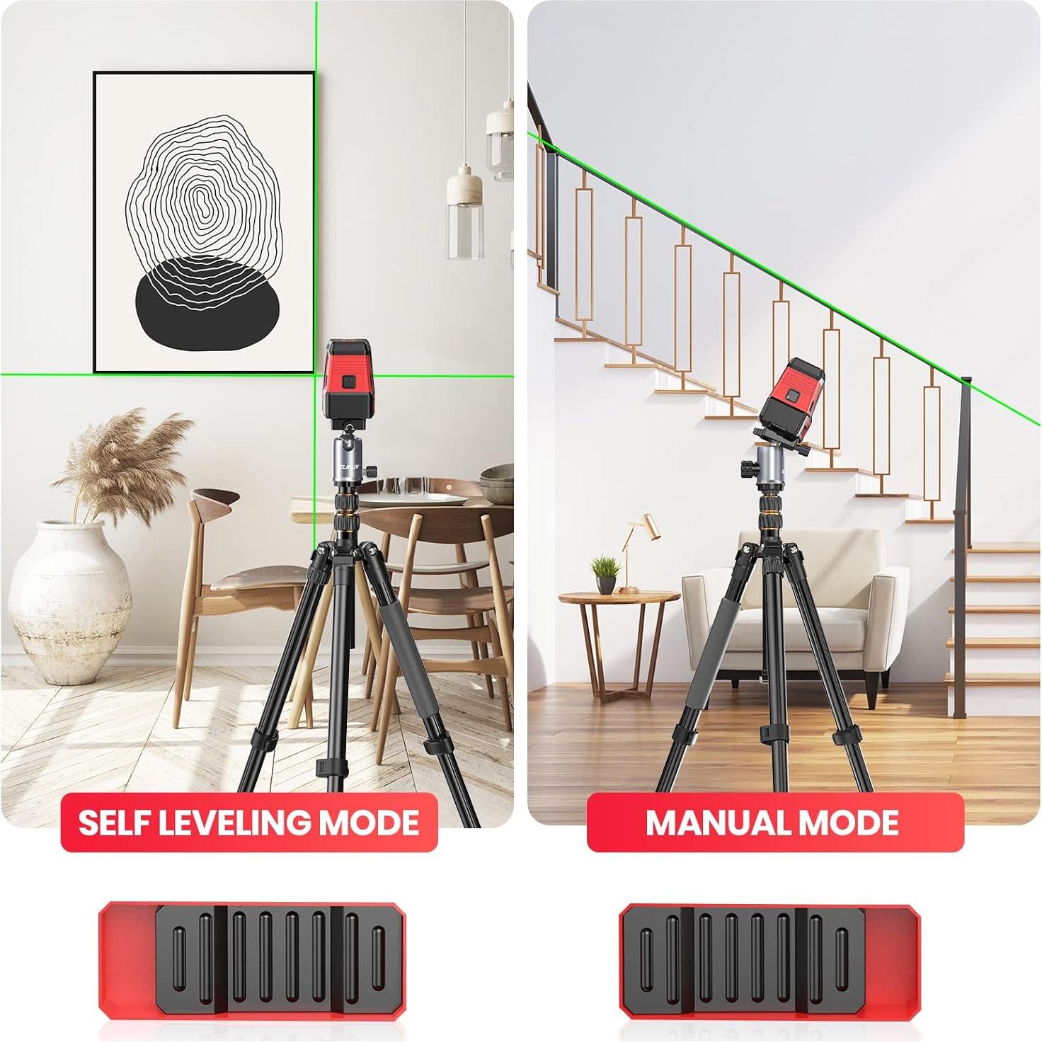 Nivel Láser Verde Elikliv 5 Puntos Autonivelante 60m