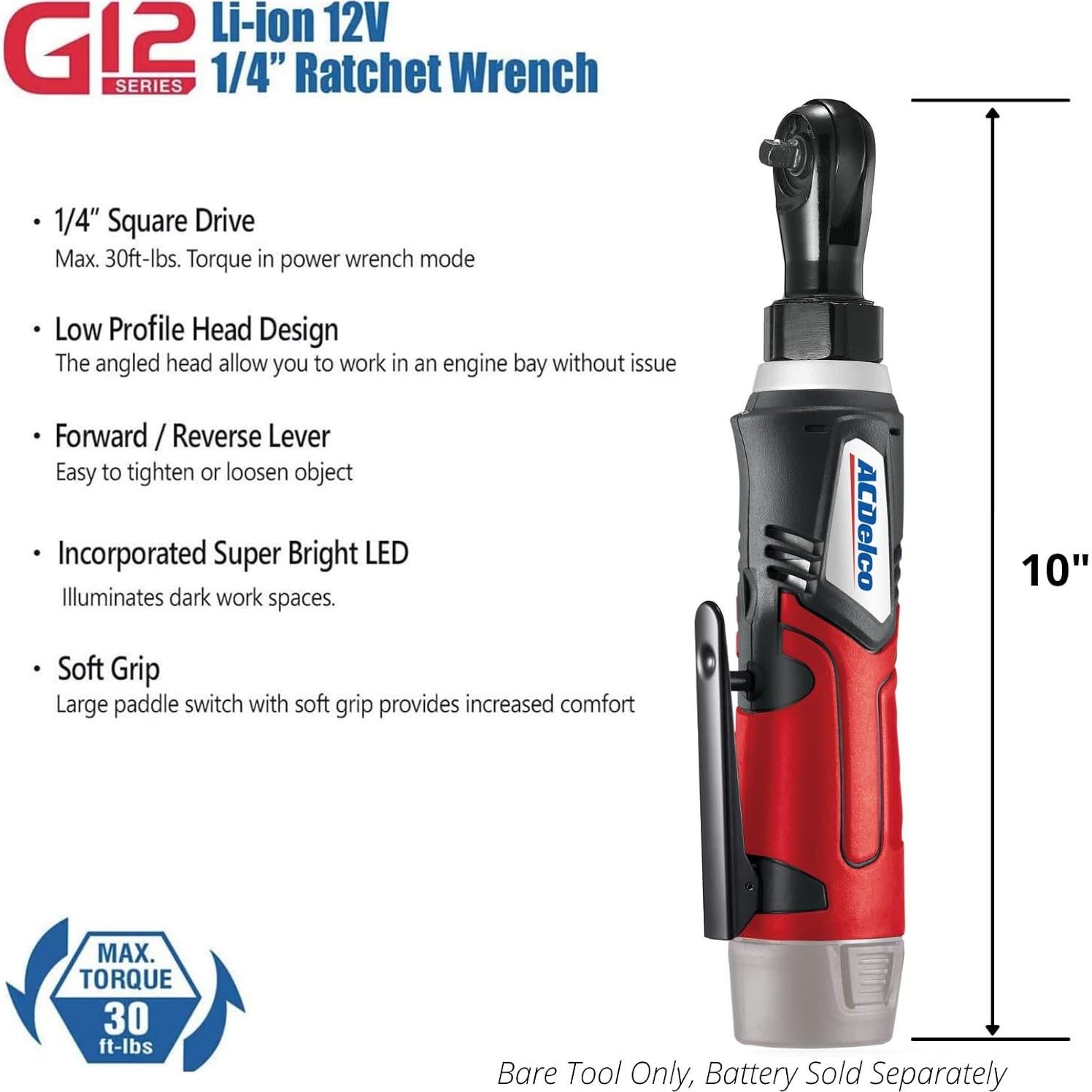 Llave de Carraca Inalámbrica ACDelco G12 12V Kit 2 Piezas