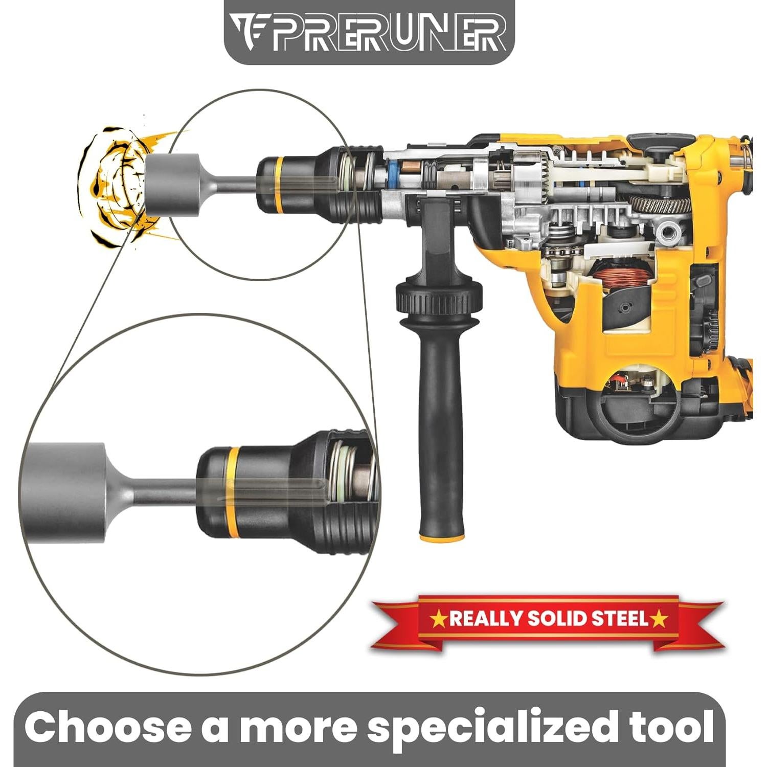 Conductor de Poste T SDS Max Preruner 21.6 cm 2" Diámetro