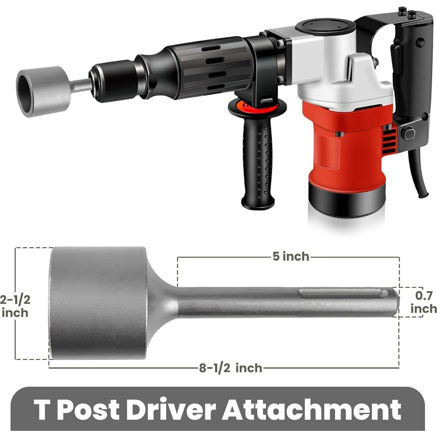 Conductor de Poste T SDS Max Preruner 21.6 cm 2" Diámetro