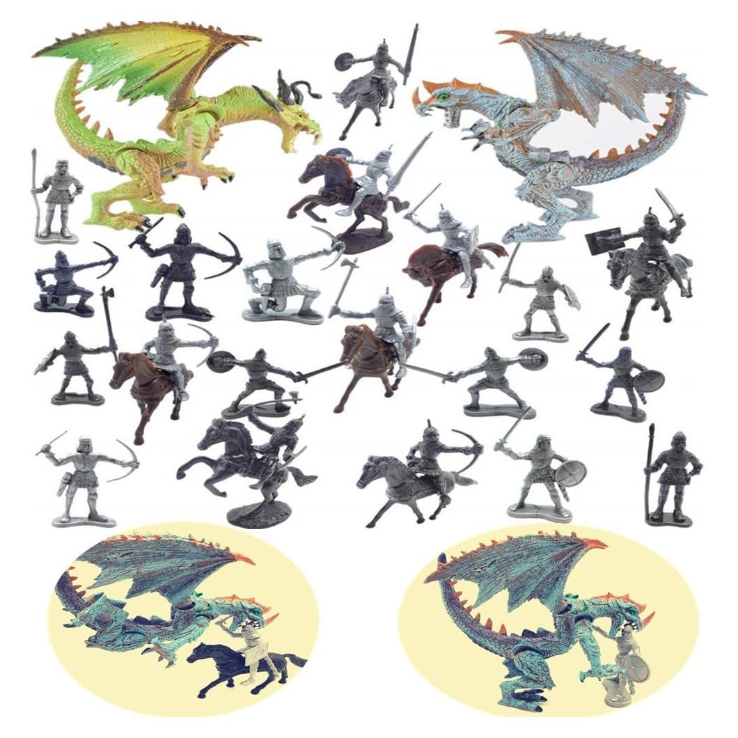 Figura Caballero Dragón Guaishou con Caballo y Lanza