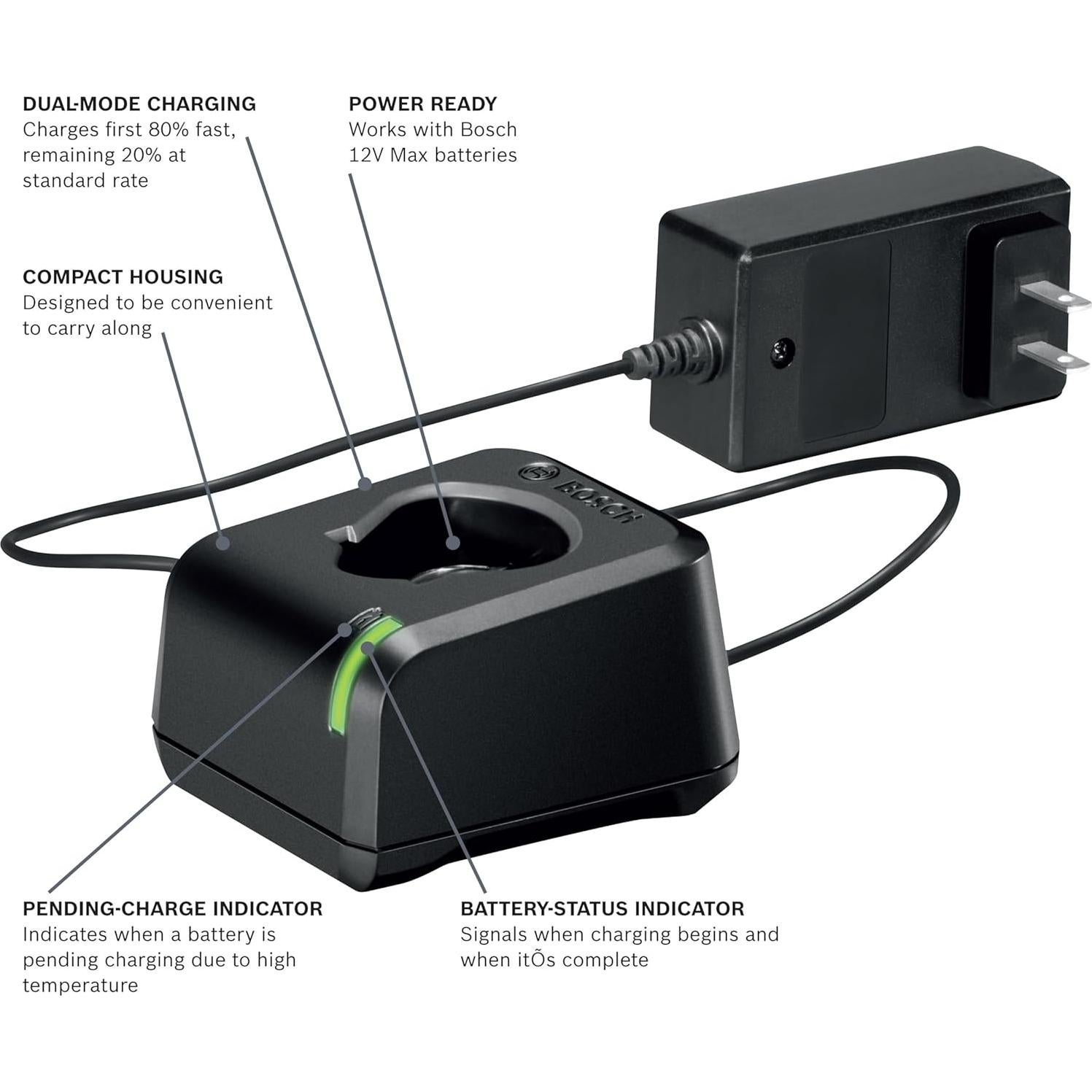 Kit Batería y Cargador Bosch 12V Max Litio-Ion 2.0 Ah