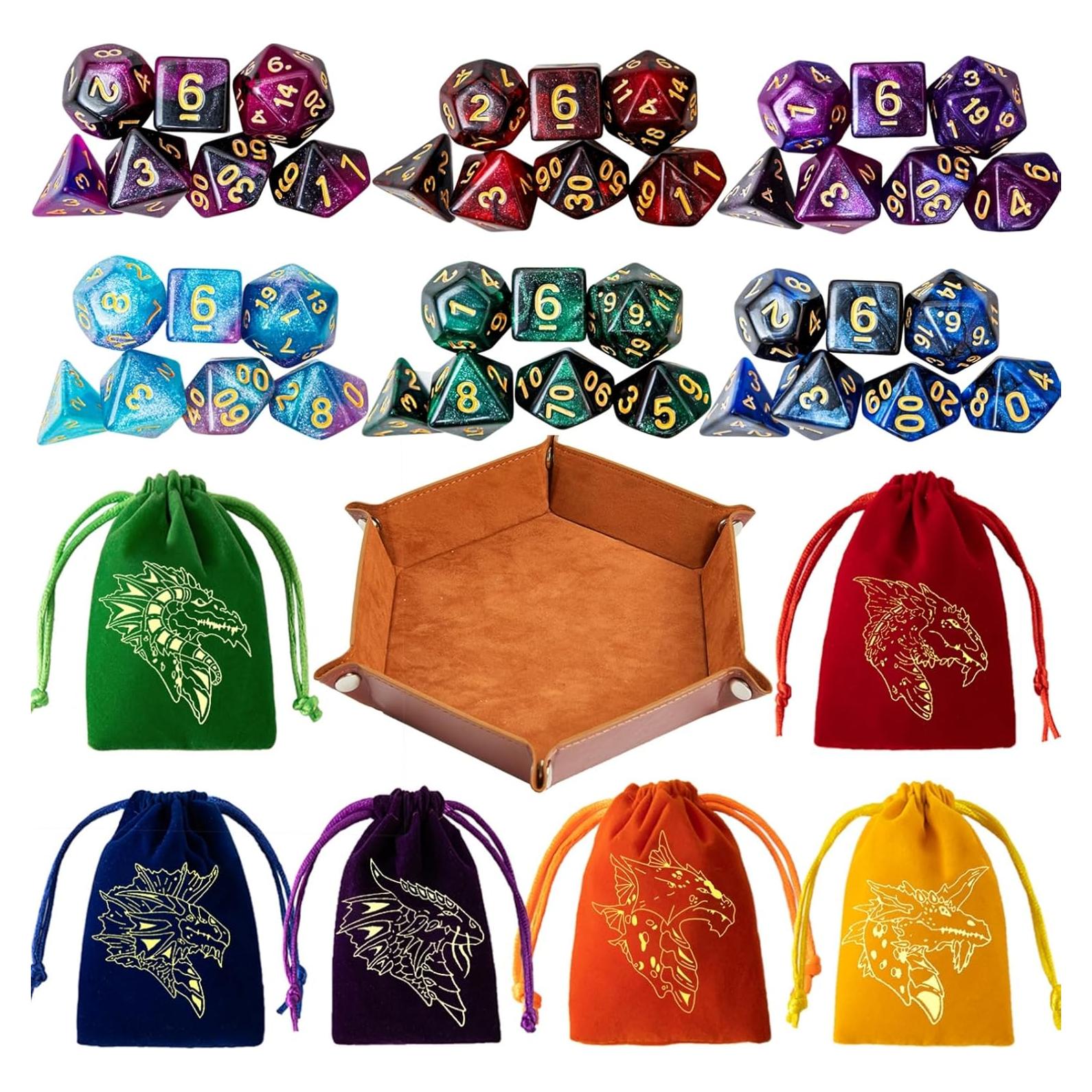 Juego de Dados DND 42 Pcs PUGED Poliedricos para RPG