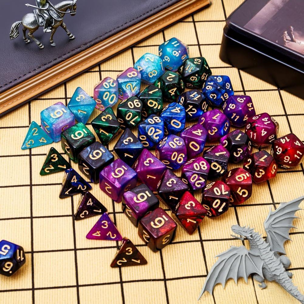 Juego de Dados DND 42 Pcs PUGED Poliedricos para RPG