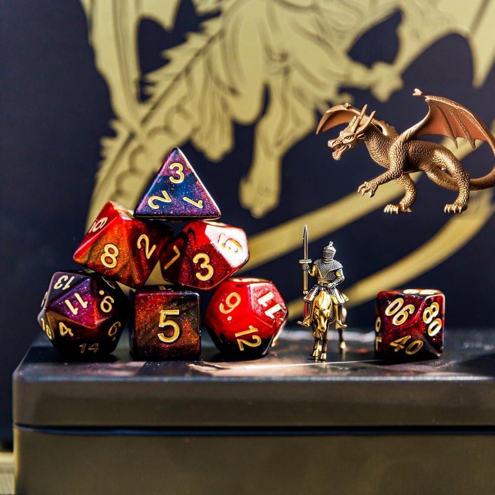 Juego de Dados DND 42 Pcs PUGED Poliedricos para RPG