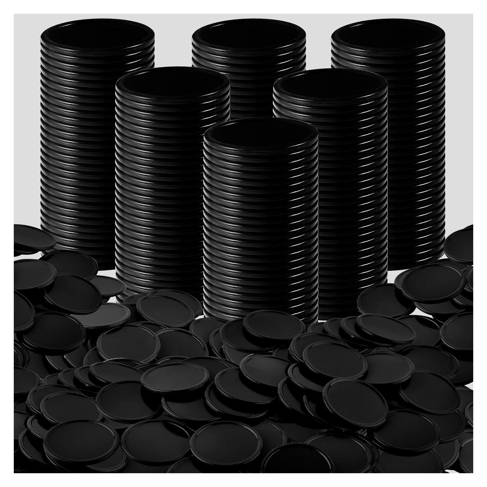 Contadores de Plástico Coopay 500 Piezas 2.5 cm Negro